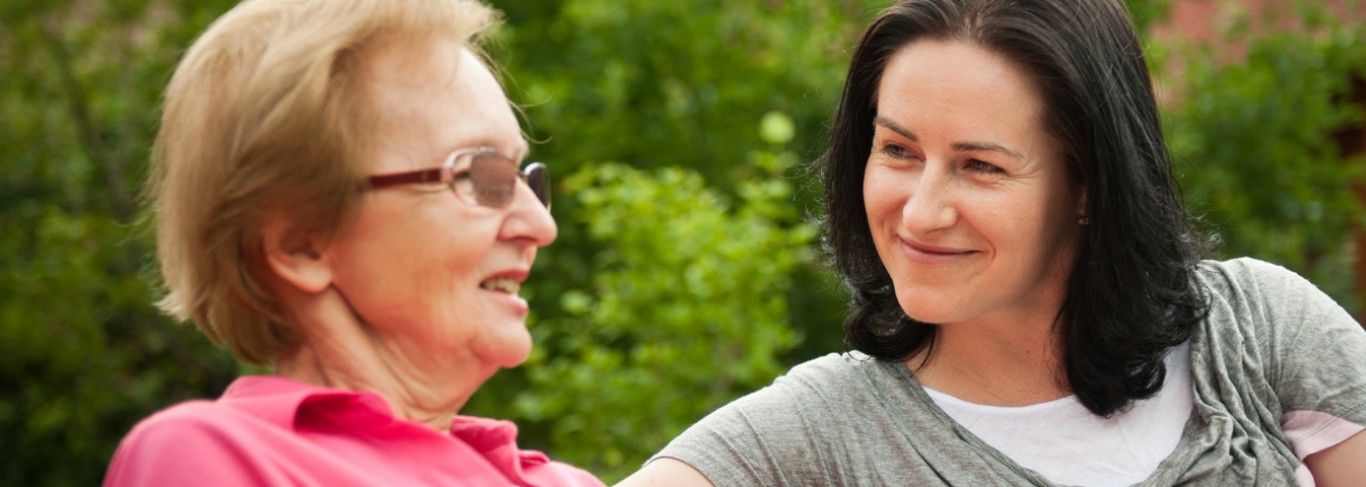 Two women talking